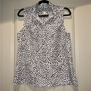 J.CREW TOPS WOMENS SLEEVELESS LEOPARD PRINT BLOUSE